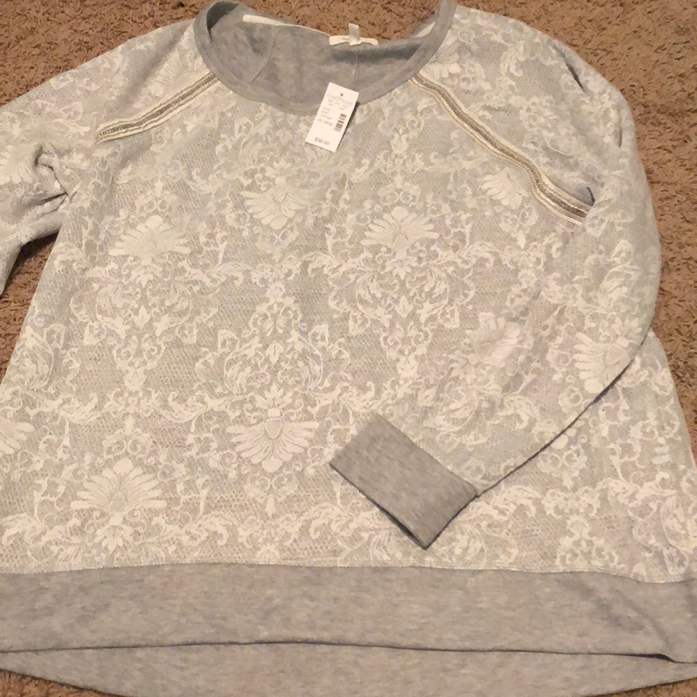 NWT lace grey sweatshirt from maurices